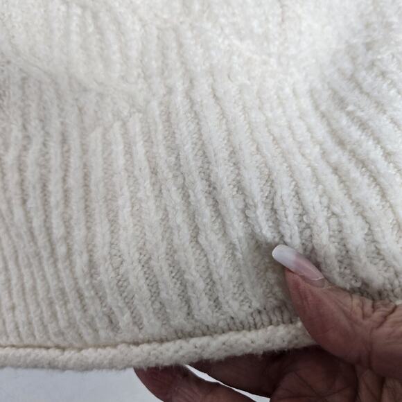 Rachel Roy Ribbed Sweater Sz XL Ivory Mock Neck Long Sleeve Soft Cozy Stretch - Picture 4 of 13